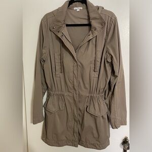 James Perse Tan hooded Utility Jacket - Size 4 or XL